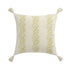 Jasmina Cream Floral Embroidered Linen Blend Tassel Cushion