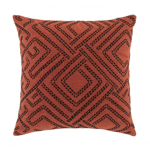 Javari Burnt Terracotta Cord Stitched Cushion