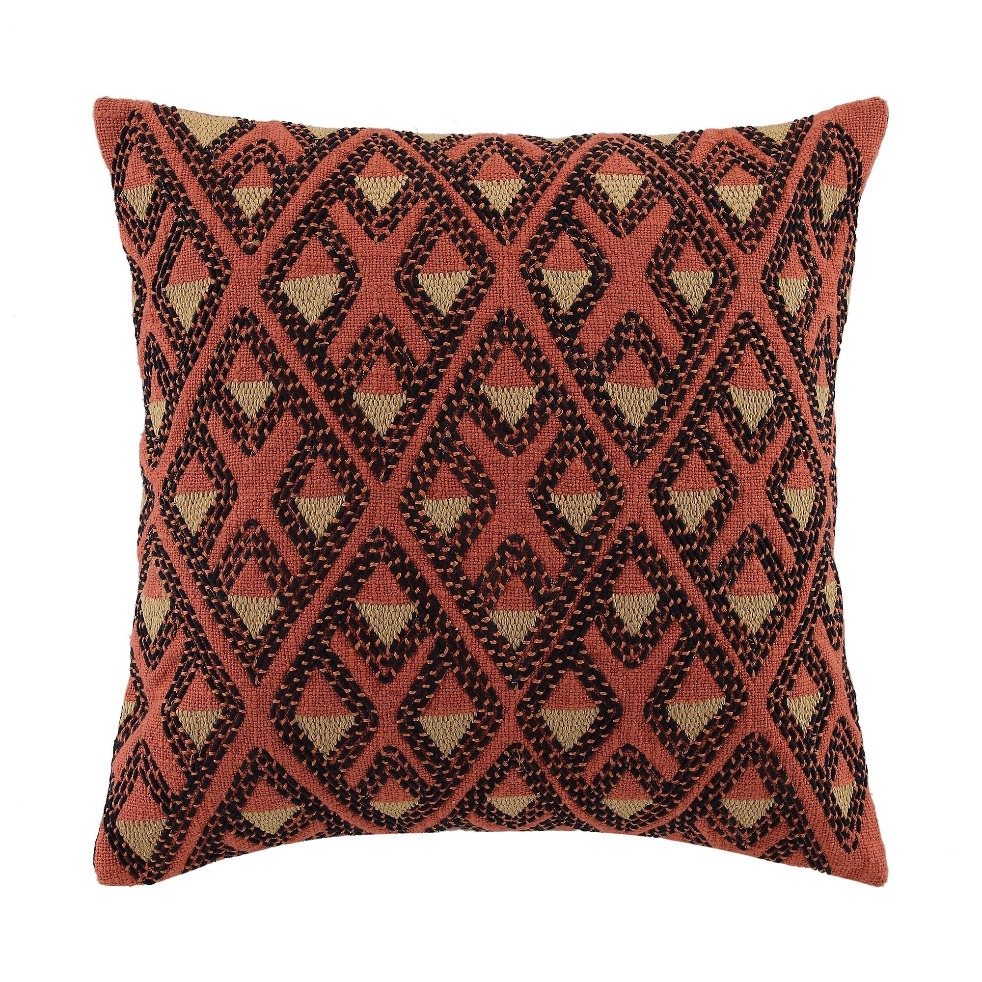 Javari Burnt Terracotta Stitched Cushion daals