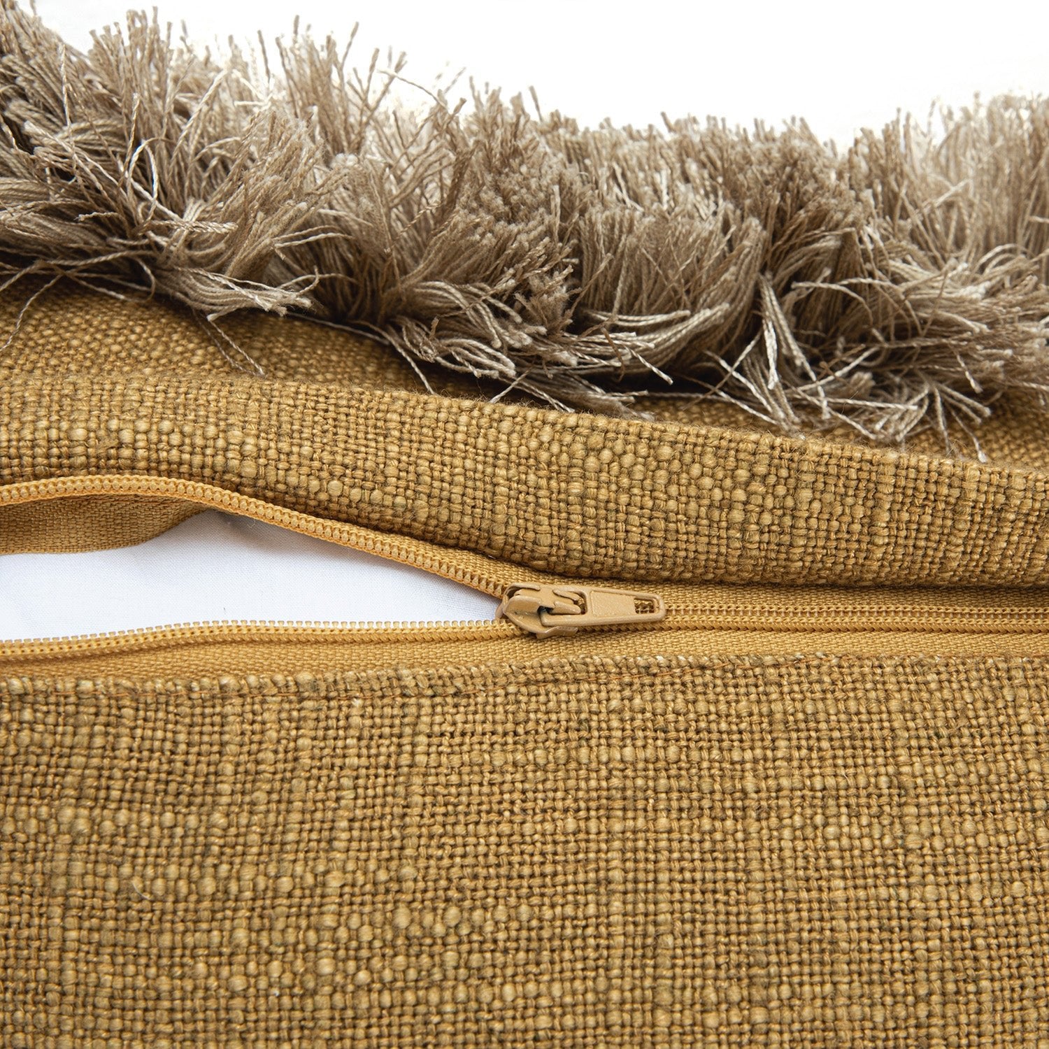 Kyra Dijon Yellow Linen Fringed Cushion