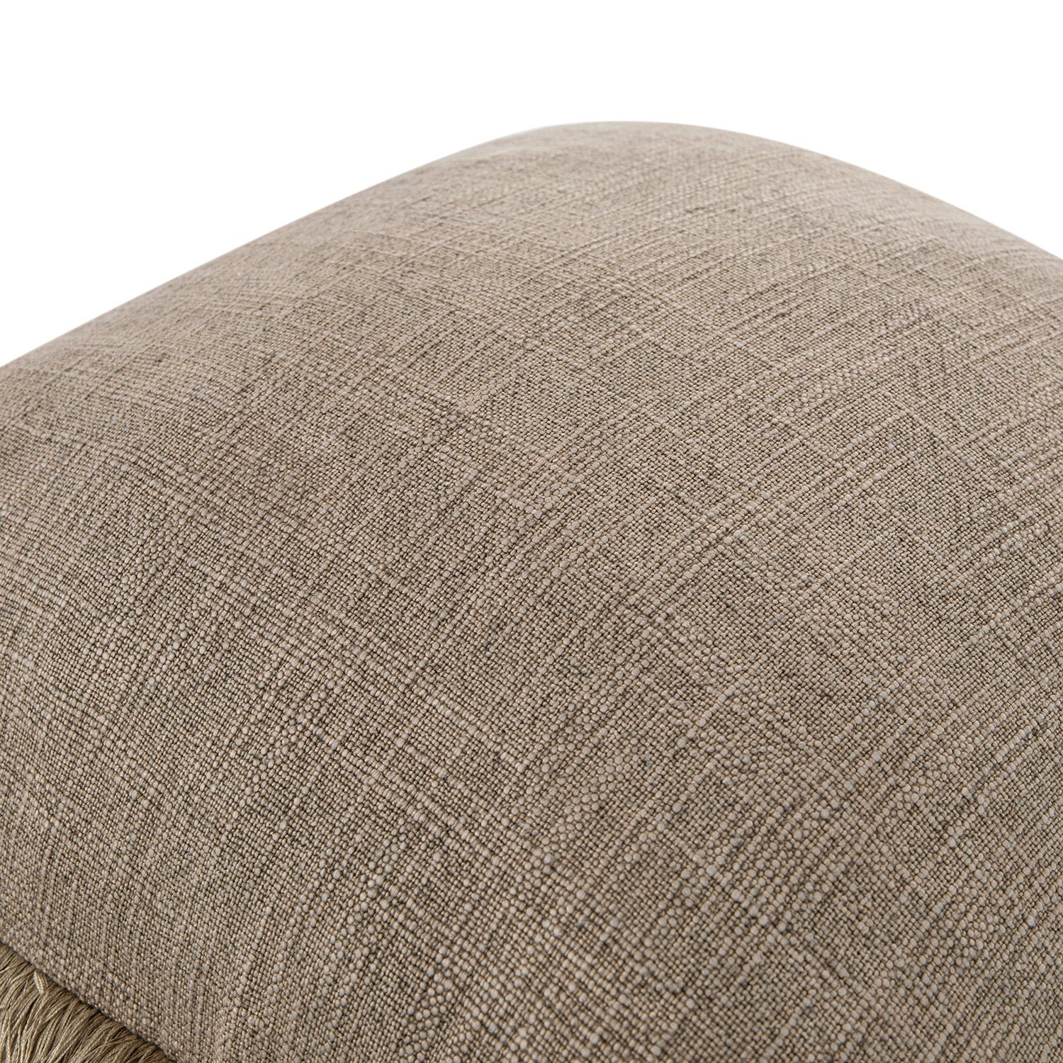 Kyra Mushroom Grey Linen Fringed Cushion