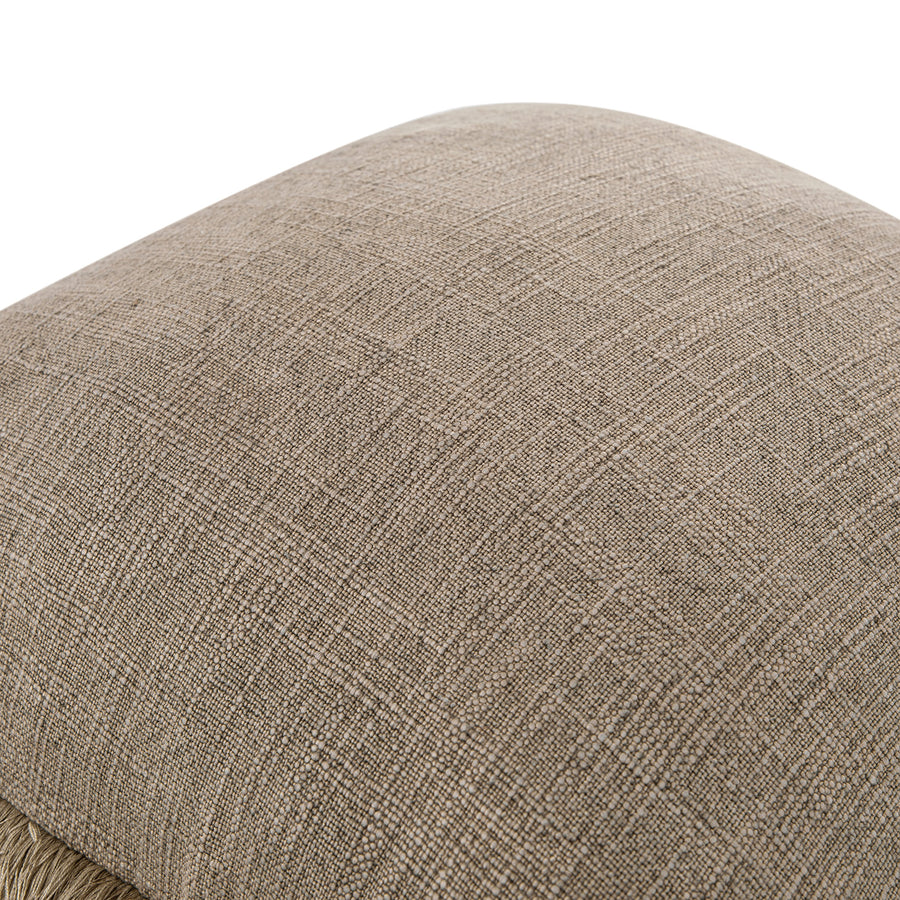 Kyra Mushroom Grey Linen Fringed Cushion