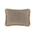 Kyra Mushroom Grey Linen Fringed Rectangular Cushion - daals