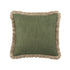 Kyra Spruce Green Linen Fringed Cushion - daals