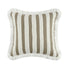 Kyra Cream White & Taupe Striped Linen Bouclé Fringed Cushion