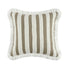 Kyra Cream White & Taupe Striped Linen Bouclé Fringed Cushion - daals