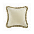 Kyra Oyster Cotton Velvet Natural Fringed Cushion