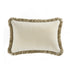 Kyra Oyster Cotton Velvet Natural Fringed Rectangular Cushion