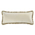 Kyra Oyster White Cotton Velvet Natural Fringed Lumbar Cushion