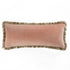Kyra Flamingo Pink Cotton Velvet Natural Fringed Lumbar Cushion