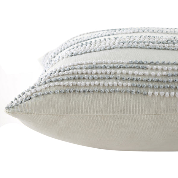 Indigo Collection Laguna French Knot White & Blue Cotton Cushion