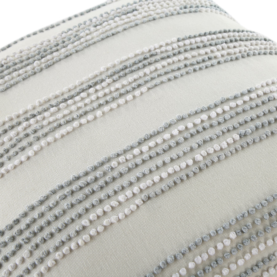 Indigo Collection Laguna French Knot White & Blue Cotton Cushion