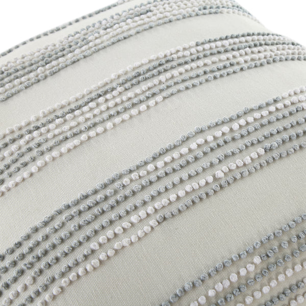 Indigo Collection Laguna French Knot White & Blue Cotton Cushion