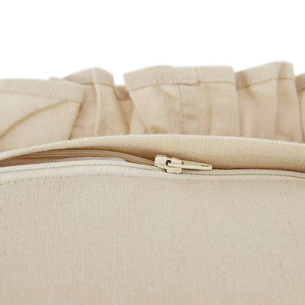 Lucinda Natural Ruffle Linen Blend Cushion