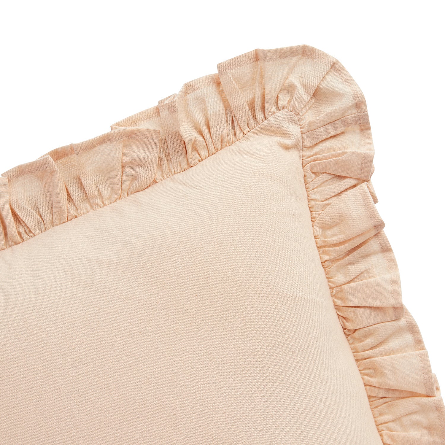 Lucinda Peach Melba Ruffle Linen Blend Cushion