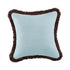Mabel Blue Linen Cocoa Fringed Cushion