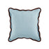 Mabel Blue Linen & Cocoa Cotton Velvet Scallop Cushion