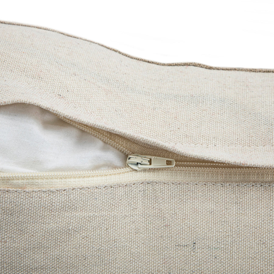 Maison Neutral Giselle Linen Embroidered Cushion