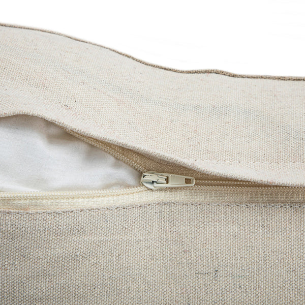 Maison Neutral Giselle Linen Embroidered Cushion