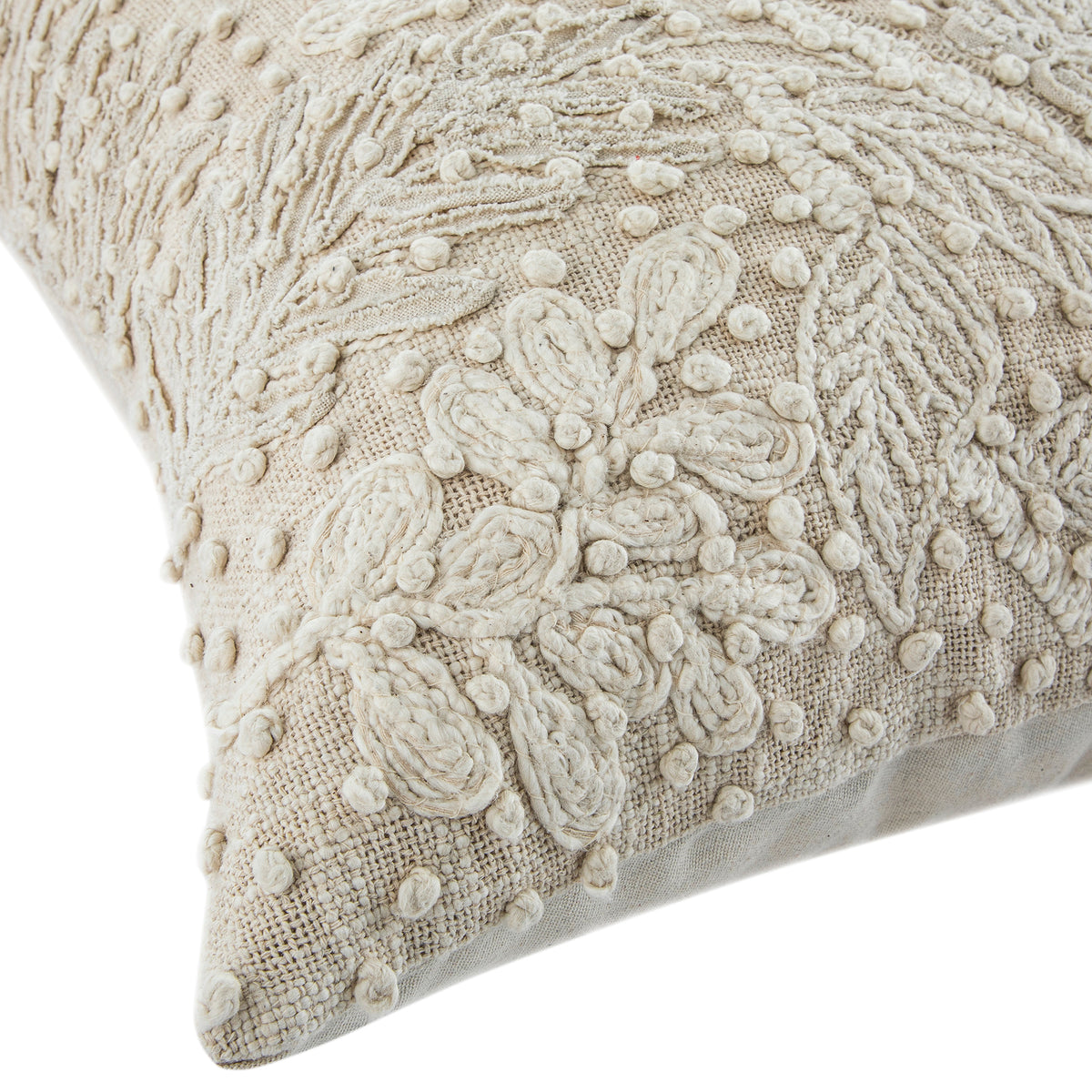 Chair And Knot Rope Maison Neutral Josie Embroidered French Knot Cushion | daals