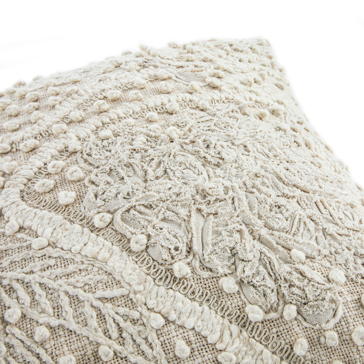 Chair And Knot Rope Maison Neutral Josie Embroidered French Knot Cushion | daals