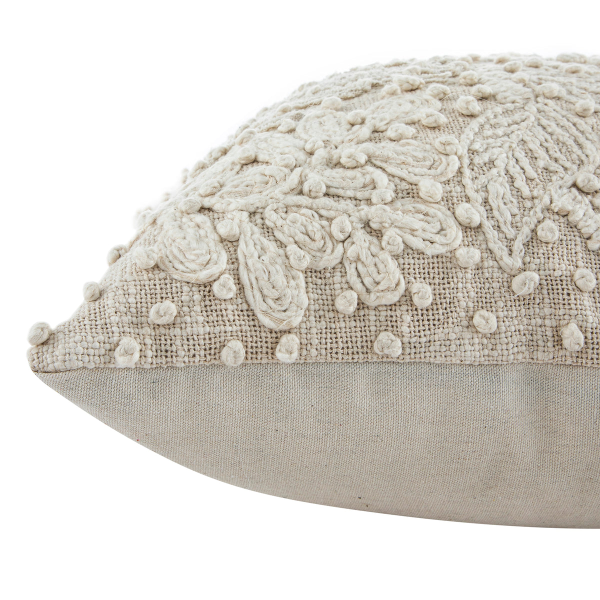 Chair And Knot Rope Maison Neutral Josie Embroidered French Knot Cushion | daals