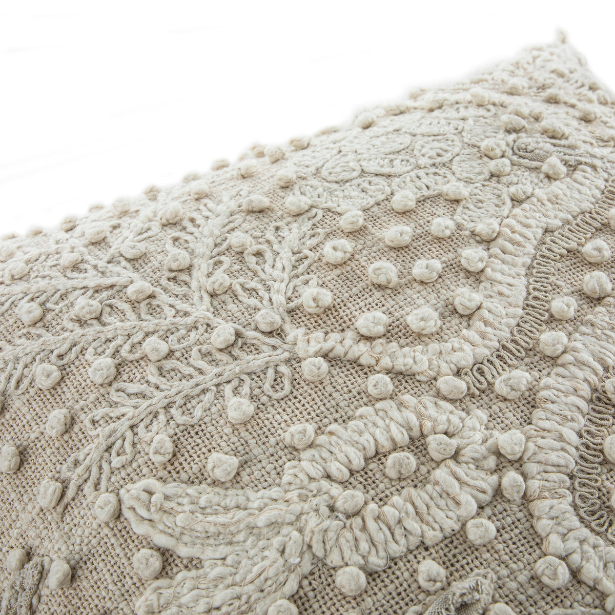 Chair And Knot Rope Maison Neutral Josie Embroidered French Knot Cushion | daals