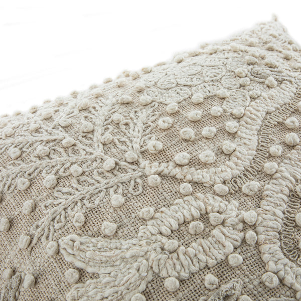 Maison Neutral Josie Embroidered French Knot Cushion