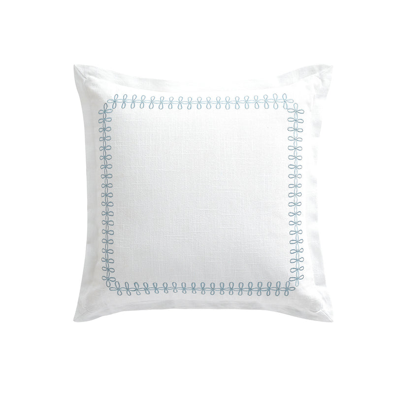 Milano Air Force Blue Knot Embroidered Cotton Cushion - daals