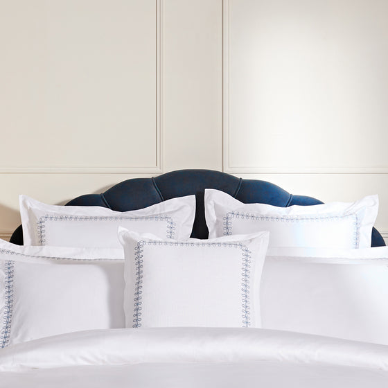 Milano Air Force Blue Knot Embroidered Cotton Cushion