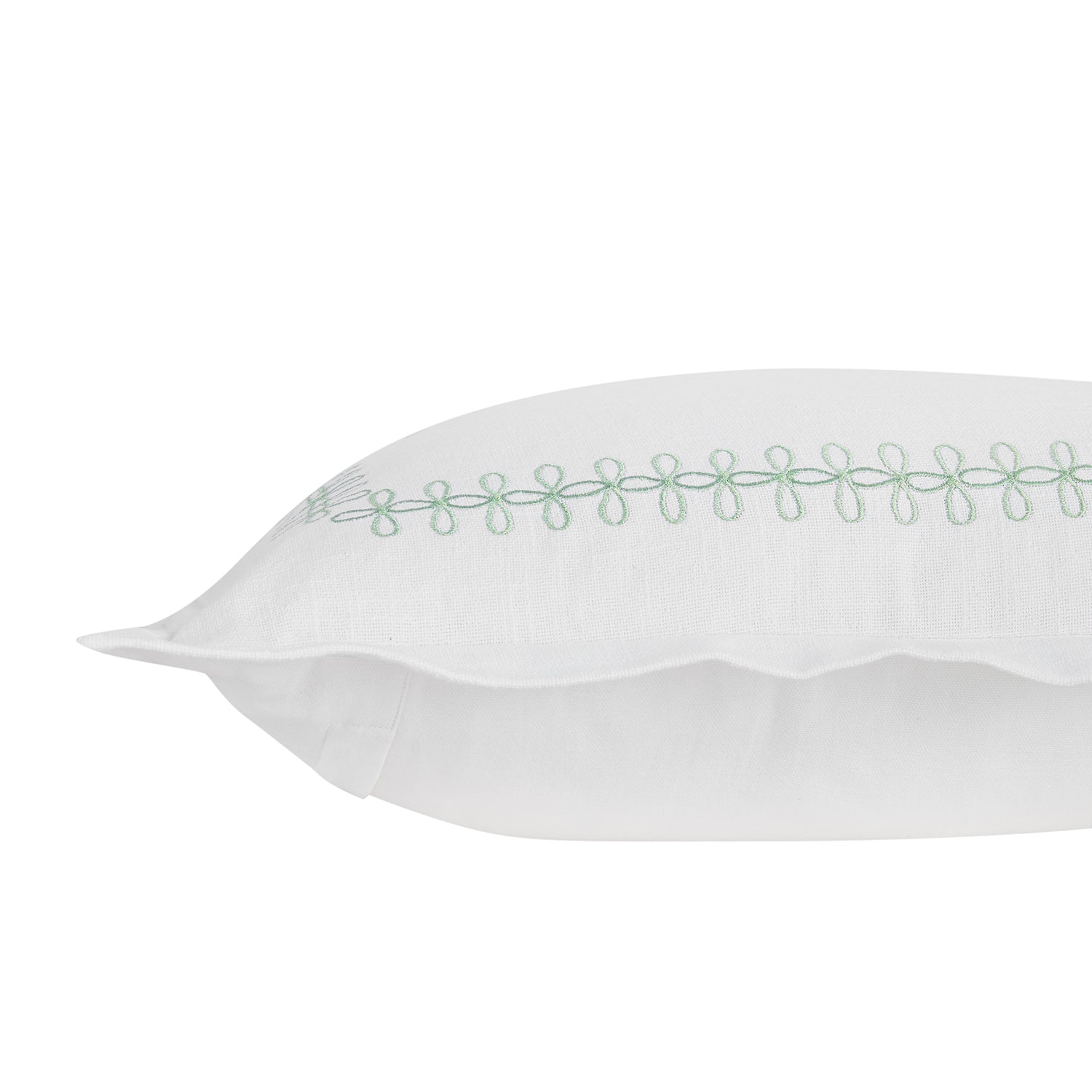 Milano Sea Spray Green Knot Embroidered Cotton Cushion