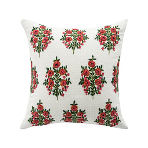 Indra Mughal Pink Wool Embroidered Cushion