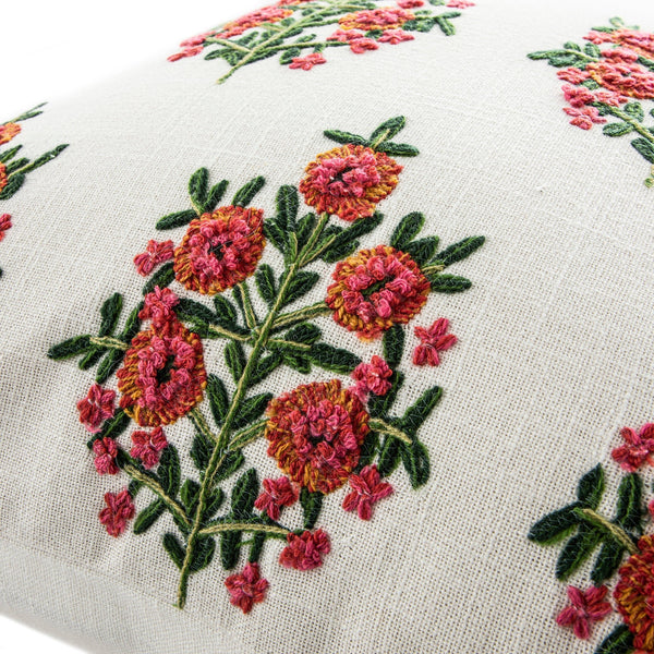 Indra Mughal Pink Wool Embroidered Cushion