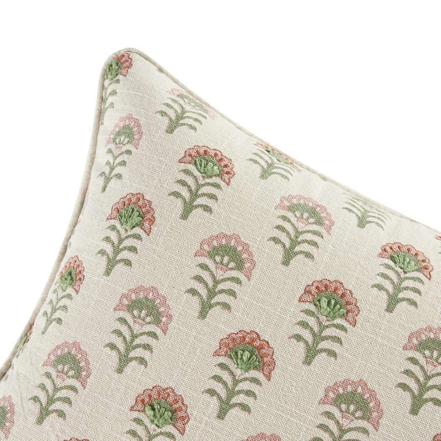 Nazaar Kaleido Pink Bloom Cotton Duck Rectangular Cushion
