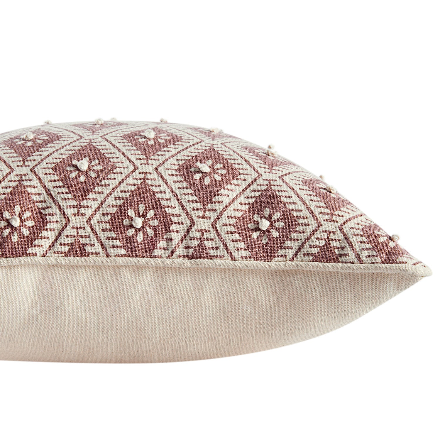 Nazaar Dusky Pink Floral Tessela Cotton Duck Cushion