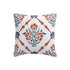 Paloma Burnt Terracotta Orange & Blue Floral Embroidered Cotton Cushion - daals