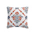Paloma Burnt Terracotta Orange & Blue Floral Embroidered Cotton Cushion