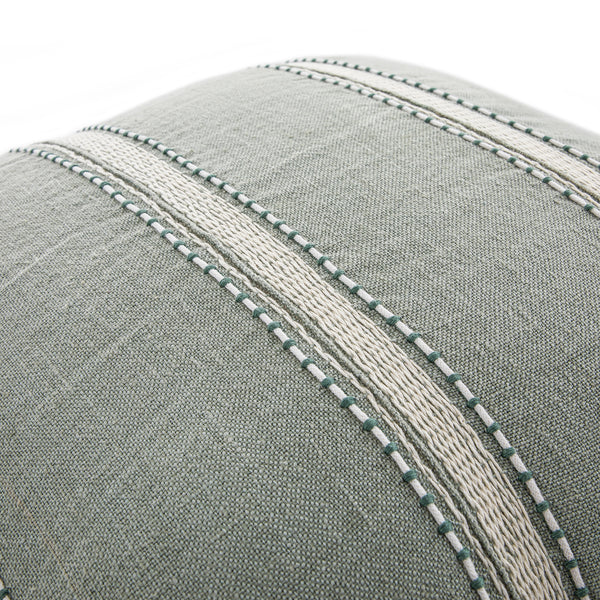 Pembroke Stripe 100% Linen Green Cushion