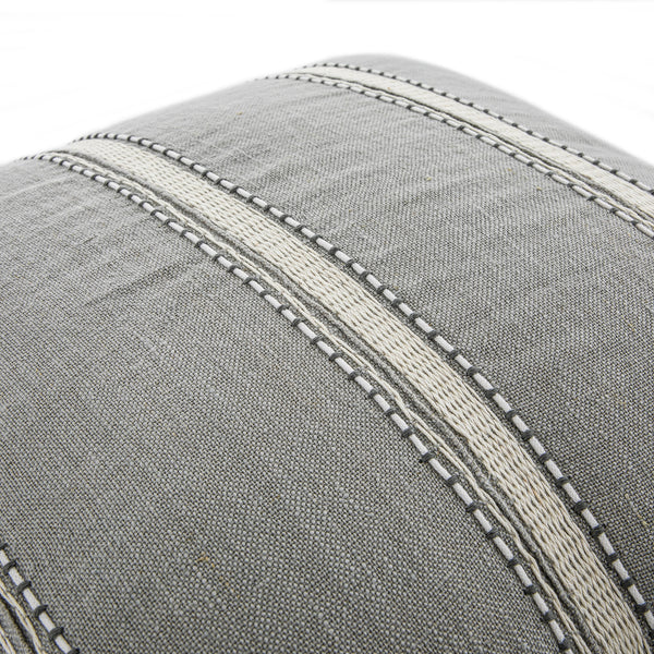 Pembroke Stripe 100% Linen Grey Cushion