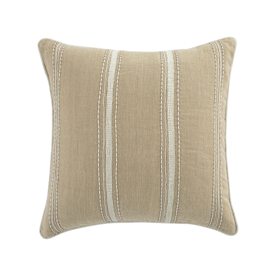 Pembroke Stripe 100% Linen Oatmeal Cushion