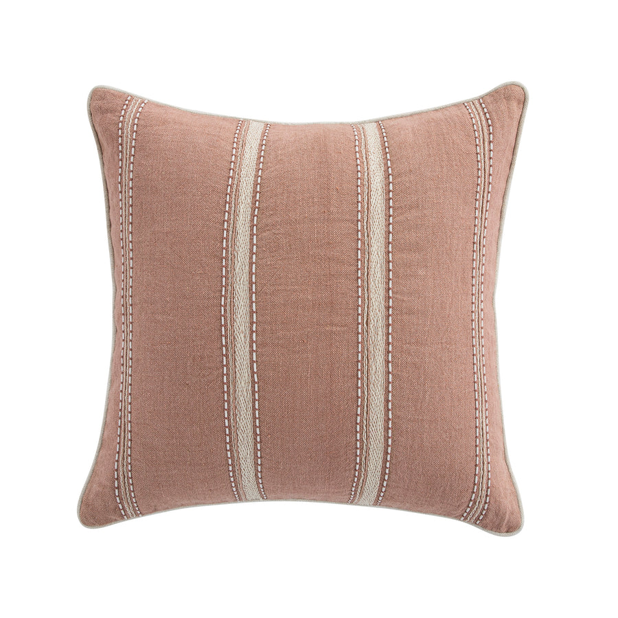 Pembroke Stripe 100% Linen Pink Cushion