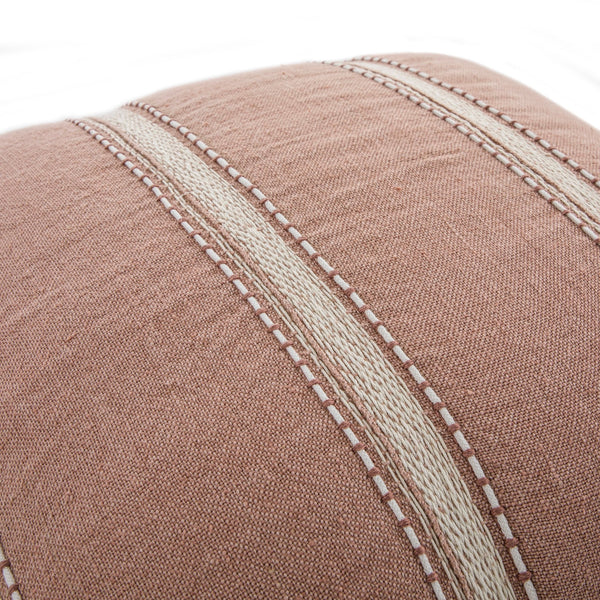 Pembroke Stripe 100% Linen Pink Cushion