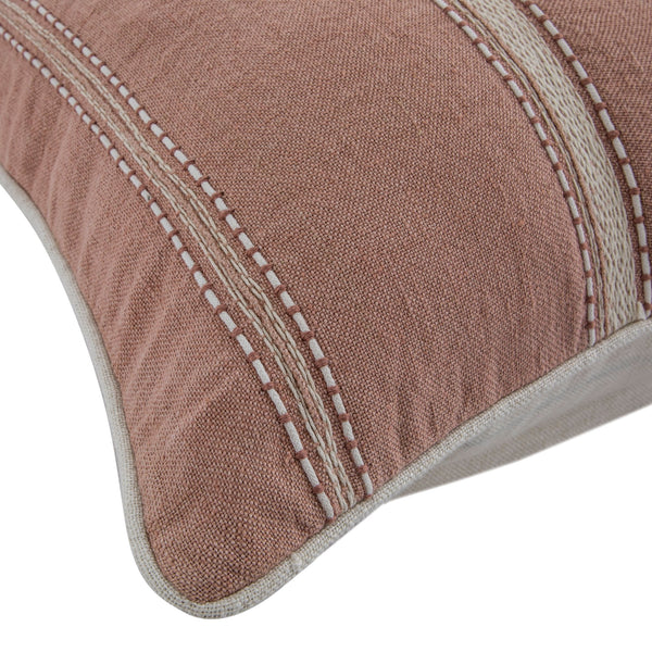 Pembroke Stripe 100% Linen Pink Cushion