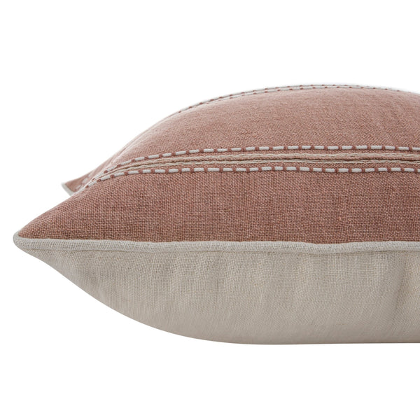 Pembroke Stripe 100% Linen Pink Cushion