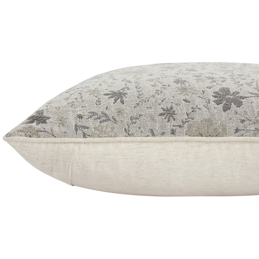 Penelope Grey Ditsy Floral Jacquard Cotton Cushion - daals