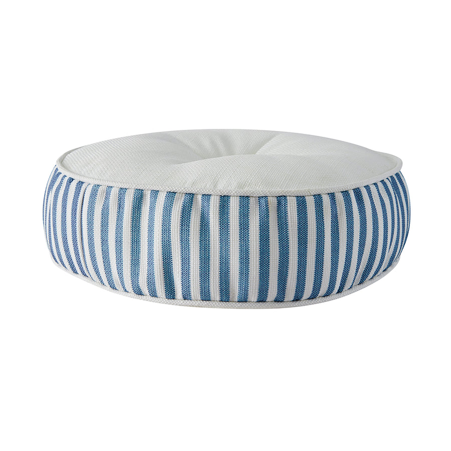 Portico Blue Stripe Indoor Outdoor Round Cushion