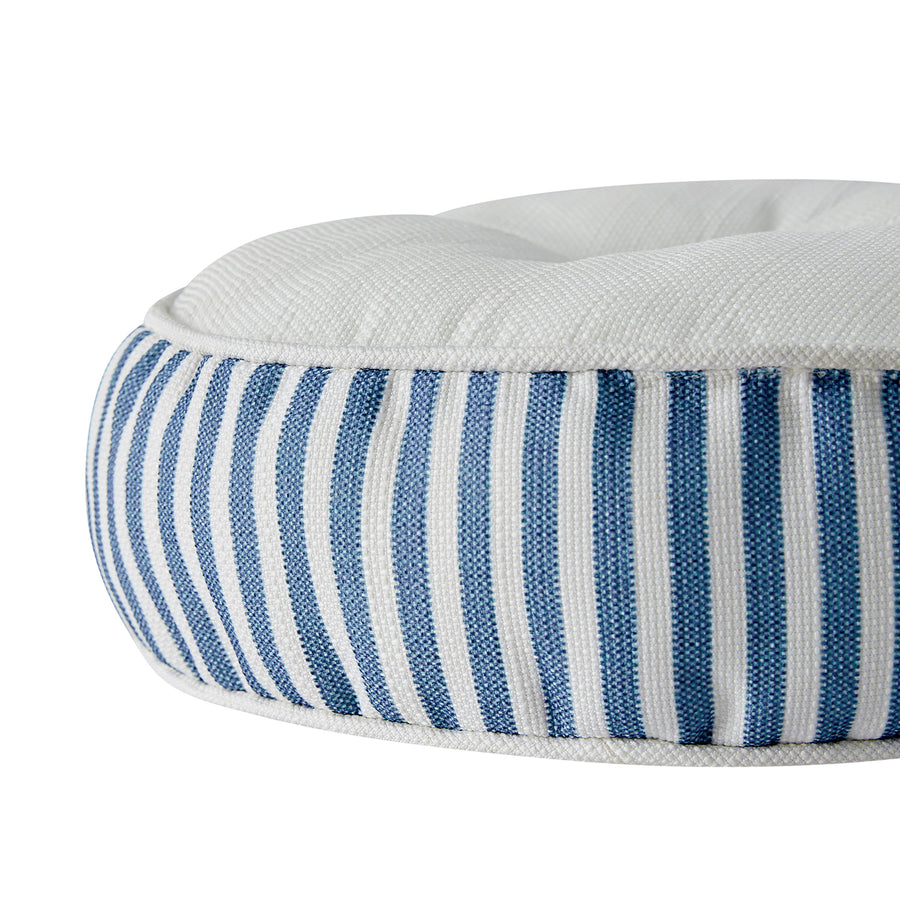 Portico Blue Stripe Indoor Outdoor Round Cushion