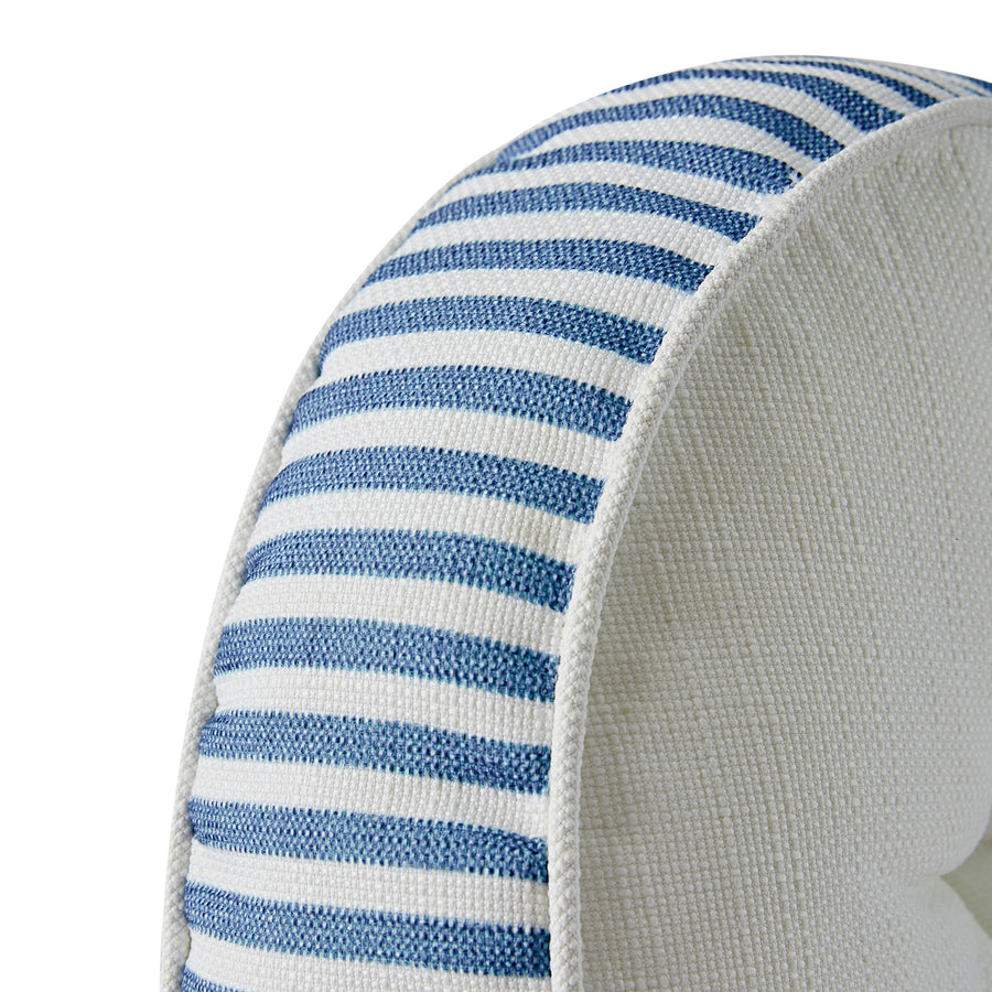 Portico Blue Stripe Indoor Outdoor Round Cushion