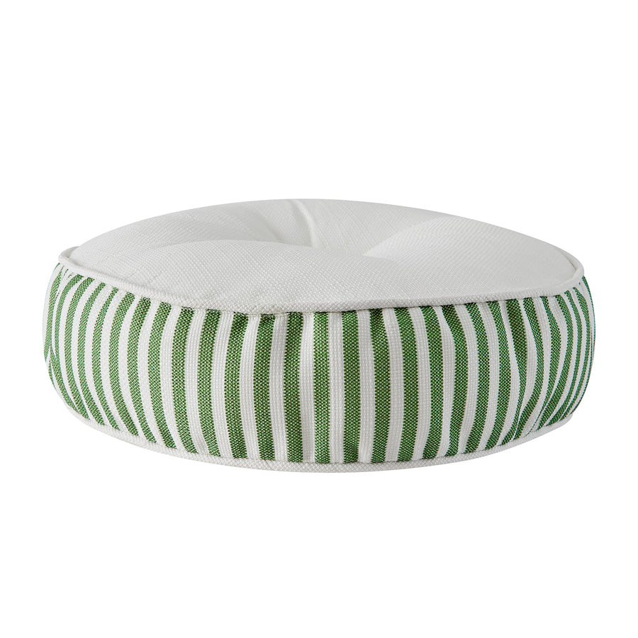 Portico Green Stripe Indoor Outdoor Round Cushion