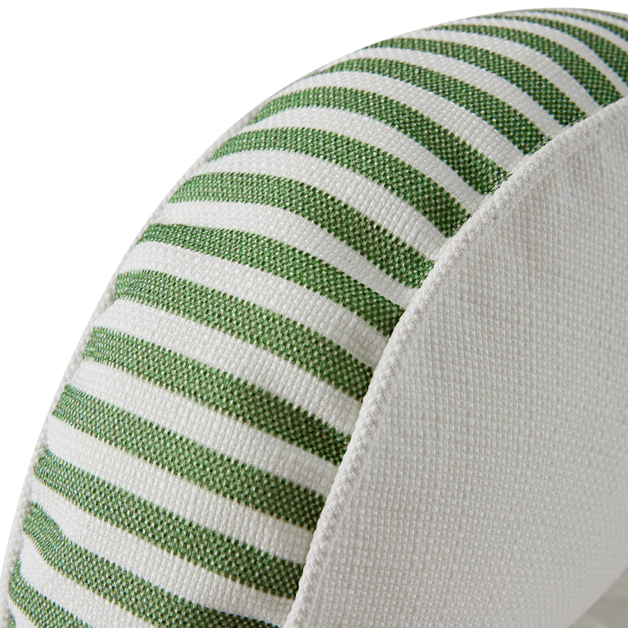 Portico Green Stripe Indoor Outdoor Round Cushion